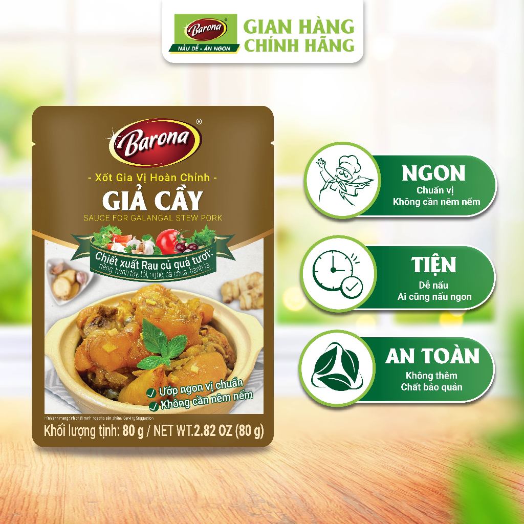 Ảnh Gia vị Giả Cầy Barona 80g ướp ngon chuẩn vị không cần nêm nếm 1