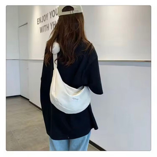 Túi Đeo Chéo Vải Canvas Dung Tích Thường Ngày Chống Thấm Nước Cho Nữ Sinh Viên Đại Học Đi Học