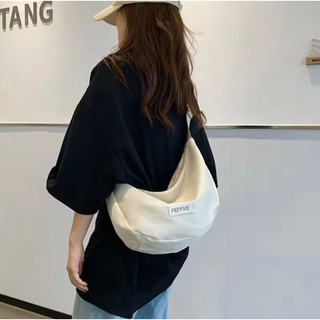 Túi Đeo Chéo Vải Canvas Dung Tích Thường Ngày Chống Thấm Nước Cho Nữ Sinh Viên Đại Học Đi Học