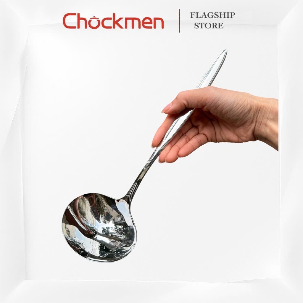 Muôi Canh CHOCKMEN Inox18/10Cực Dày Xuất Đức Muỗng Múc Canh Thìa To Muôi Canh Vá Nhà Bếp Nguyên Khối