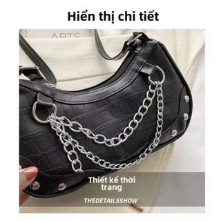 Túi Đeo Vai Đơn Giản Thường Ngày Cho Nữ Vuông Nhỏ Thiết Kế Dây Xích Kiểu Pháp