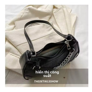 Túi Đeo Vai Đơn Giản Thường Ngày Cho Nữ Vuông Nhỏ Thiết Kế Dây Xích Kiểu Pháp