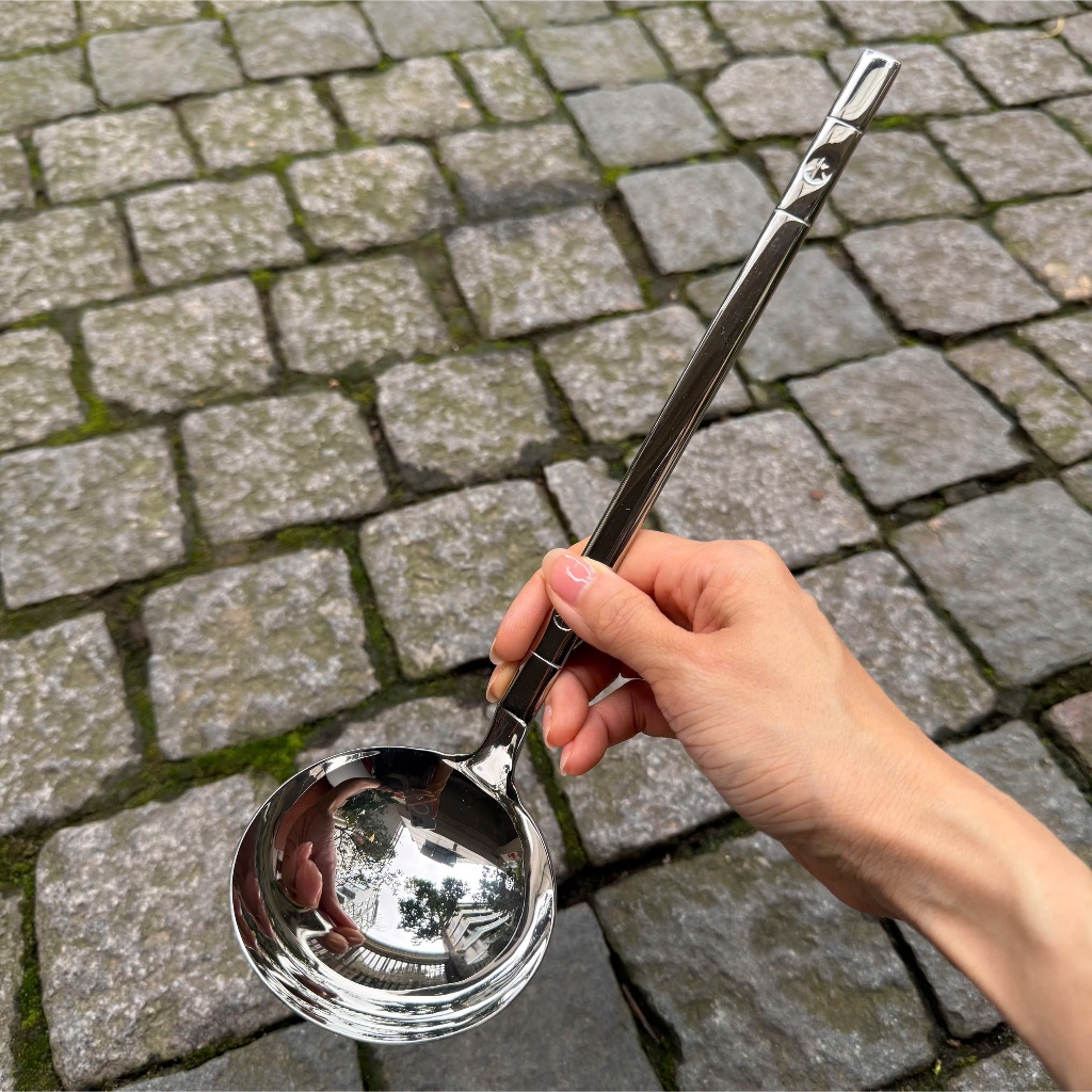 Muôi Canh CHOCKMEN Inox 18/10 Cực Dày Đức Muôi Canh Vá Muỗng Múc Canh Thìa To Nhà Bếp Nguyên Khối