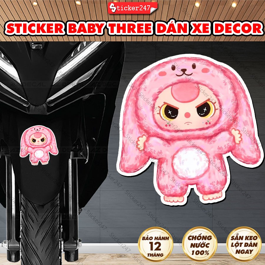 Sticker Baby Three Chống Nước Dán Xe 🌈𝑭𝒓𝒆𝒆𝒔𝒉𝒊𝒑 Sticker Baby Three Dán ...