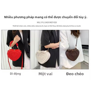 Túi Xách Vai Đeo Chéo Cầm Tay Hình Trái Tim Thời Trang Cho Nữ Đi Tiệc Thường Ngày