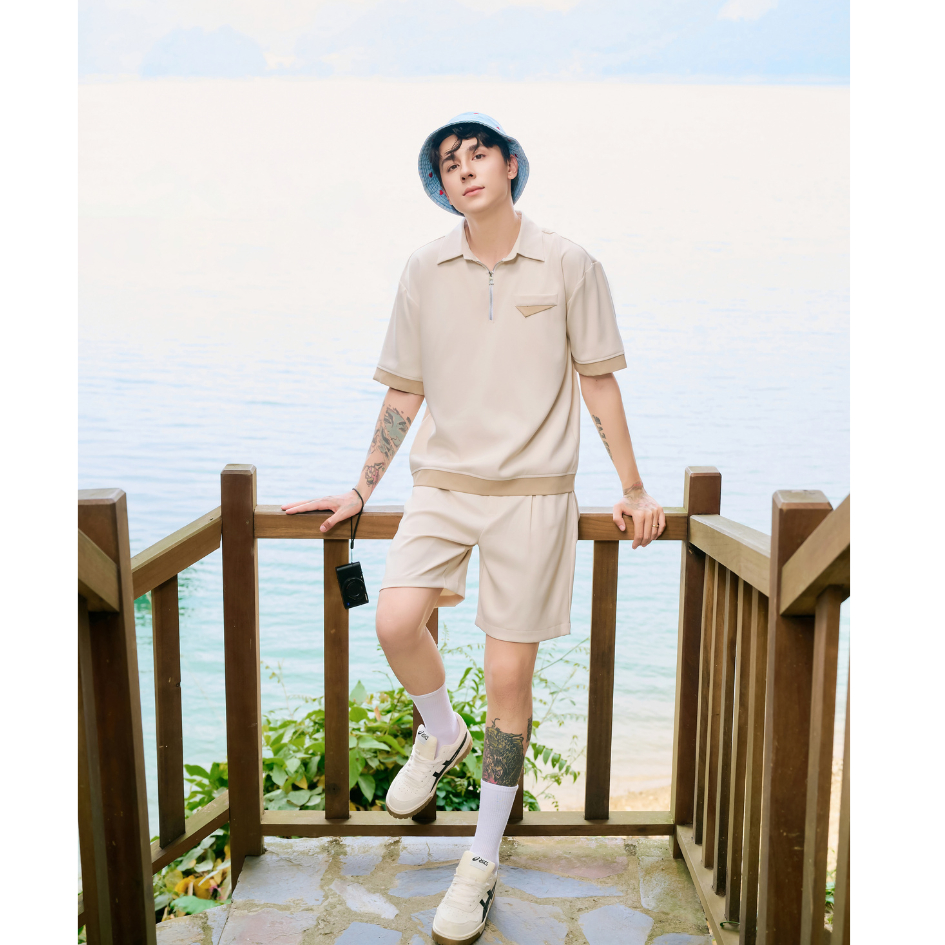 Set đồ đôi nam nữ áo couple với người yêu áo thun đôi couple phối quần sooc trẻ trung thương hiệu LILA - ANTHOS