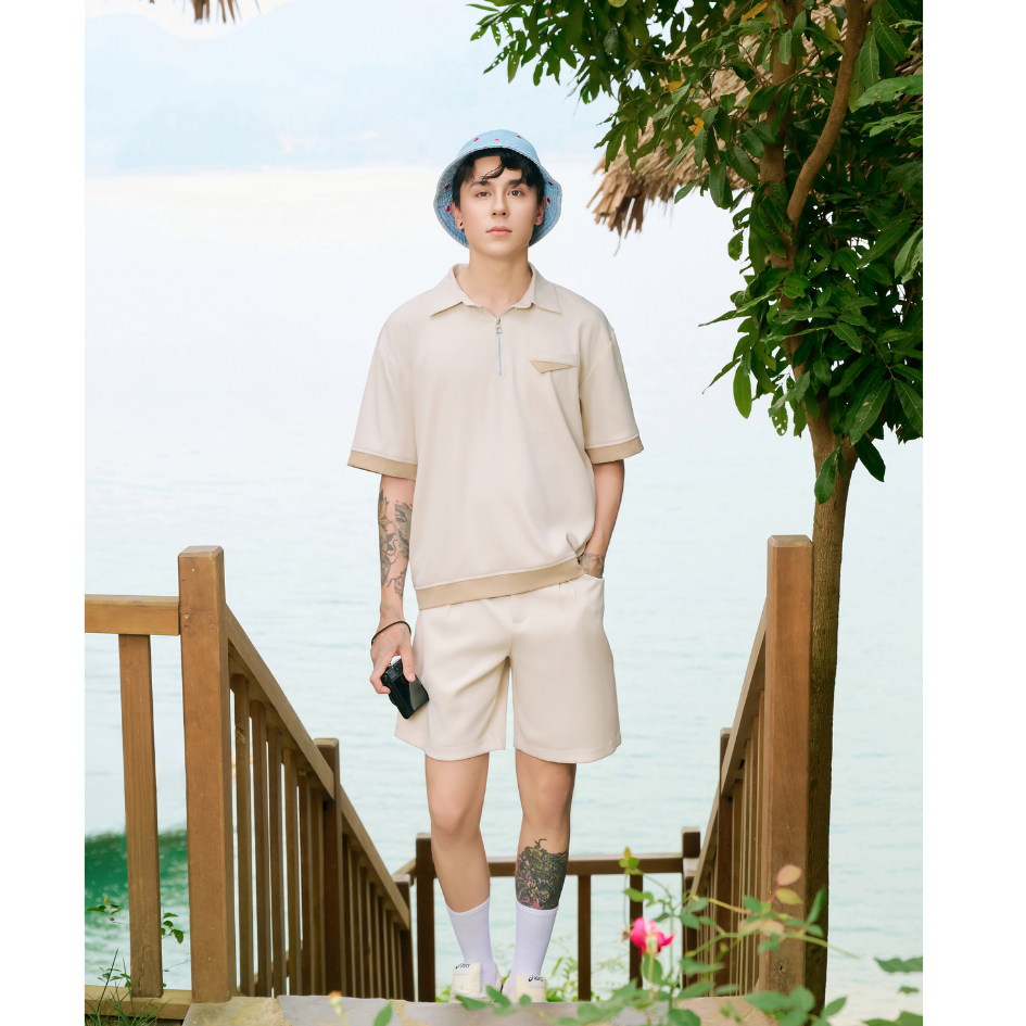 Set đồ đôi nam nữ áo couple với người yêu áo thun đôi couple phối quần sooc trẻ trung thương hiệu LILA - ANTHOS