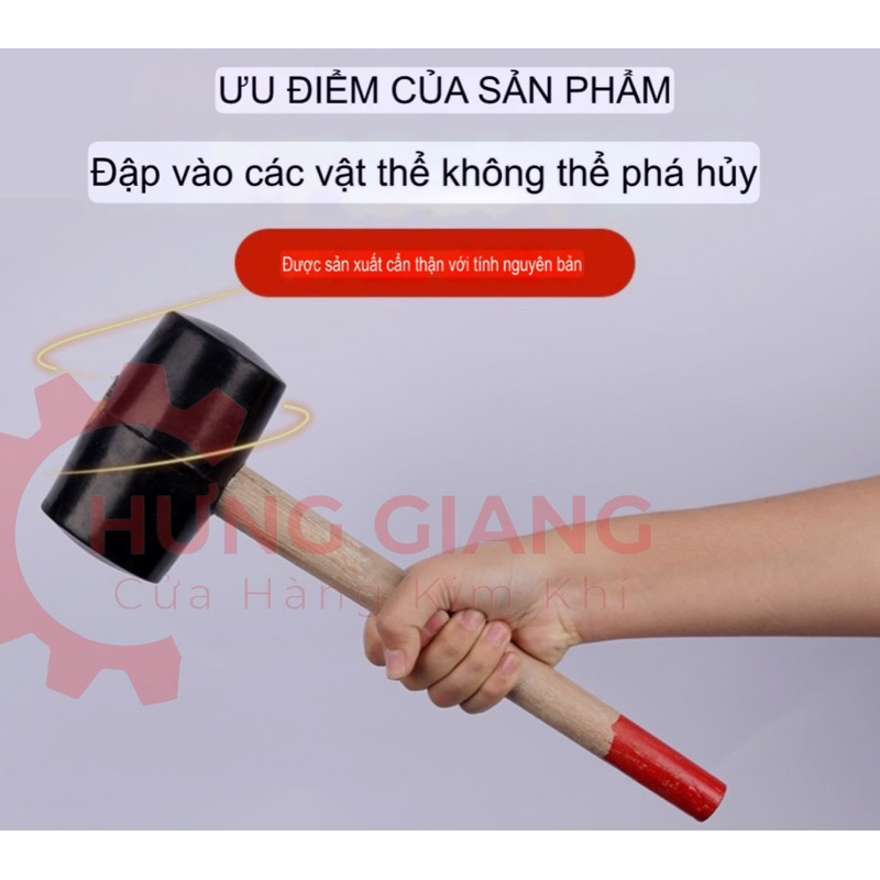 Búa Cao Su Cán Gỗ Đủ Kích Cỡ