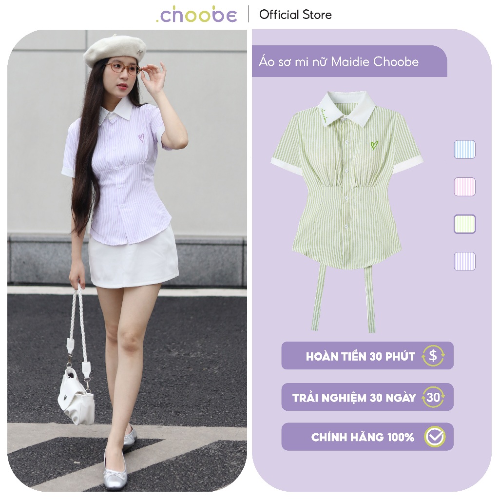Đánh Giá Áo Sơ Mi Nữ Maidie Choobe Kẻ Sọc Chiết Eo Đuôi Tôm ASM12 - Tôn Dáng & Thanh Lịch