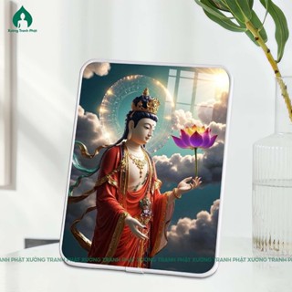 Tranh Bồ tát đại chí thế tráng gương siêu bóng để bàn treo tường,Tranh Phật tráng gương