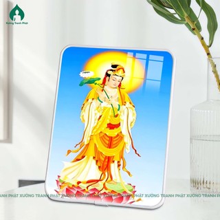 Tranh Bồ tát đại chí thế tráng gương siêu bóng để bàn treo tường,Tranh Phật tráng gương