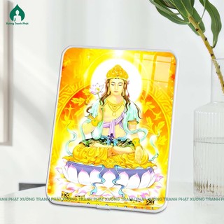 Tranh Bồ tát đại chí thế tráng gương siêu bóng để bàn treo tường,Tranh Phật tráng gương