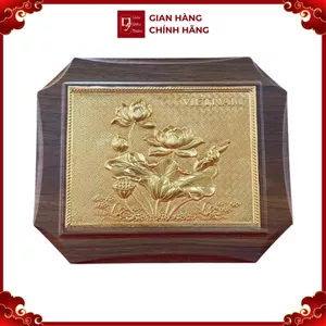 Tranh Đồng Hoa Sen ( 20x25cm ) - Cửu Diệu Thiên - SH032
