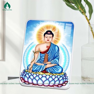 Tranh Phật Dược Sư  Tráng gương siêu bóng để bàn treo tường