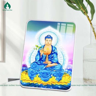 Tranh Phật Dược Sư  Tráng gương siêu bóng để bàn treo tường