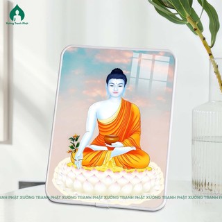 Tranh Phật Dược Sư  Tráng gương siêu bóng để bàn treo tường