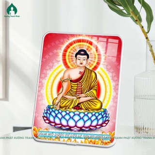 Tranh Phật Dược Sư  Tráng gương siêu bóng để bàn treo tường