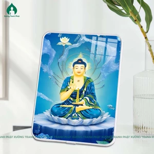 Tranh Phật Dược Sư Tráng gương siêu bóng để bàn treo tường