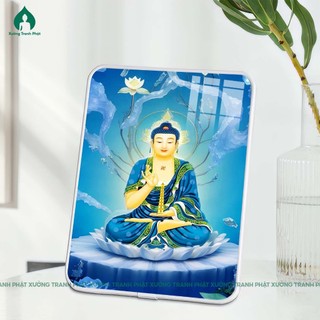Tranh Phật Dược Sư  Tráng gương siêu bóng để bàn treo tường