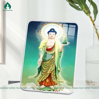 Tranh Phật Dược Sư  Tráng gương siêu bóng để bàn treo tường