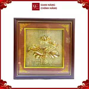 Tranh Đồng Hoa Sen ( 26x26cm ) - Cửu Diệu Thiên - SH038