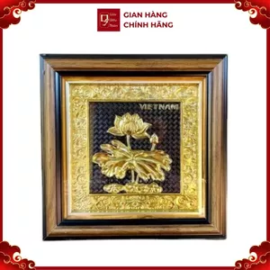 Tranh Đồng Hoa Sen ( 26x26cm ) - Cửu Diệu Thiên - SH039