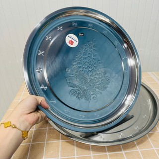Combo 2 Khay tròn inox chùm nho có đủ cỡ dùng cho gia đình quán ăn tiện dụng - Hùng Home