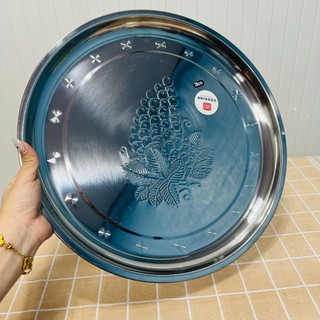 Combo 2 Khay tròn inox chùm nho có đủ cỡ dùng cho gia đình quán ăn tiện dụng - Hùng Home