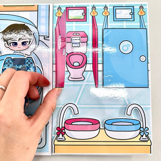 Đồ chơi bóc dán Trường học Gacha - búp bê giấy Gacha