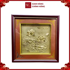 Tranh Đồng Hoa Sen ( 26x26cm ) - Cửu Diệu Thiên - SH046