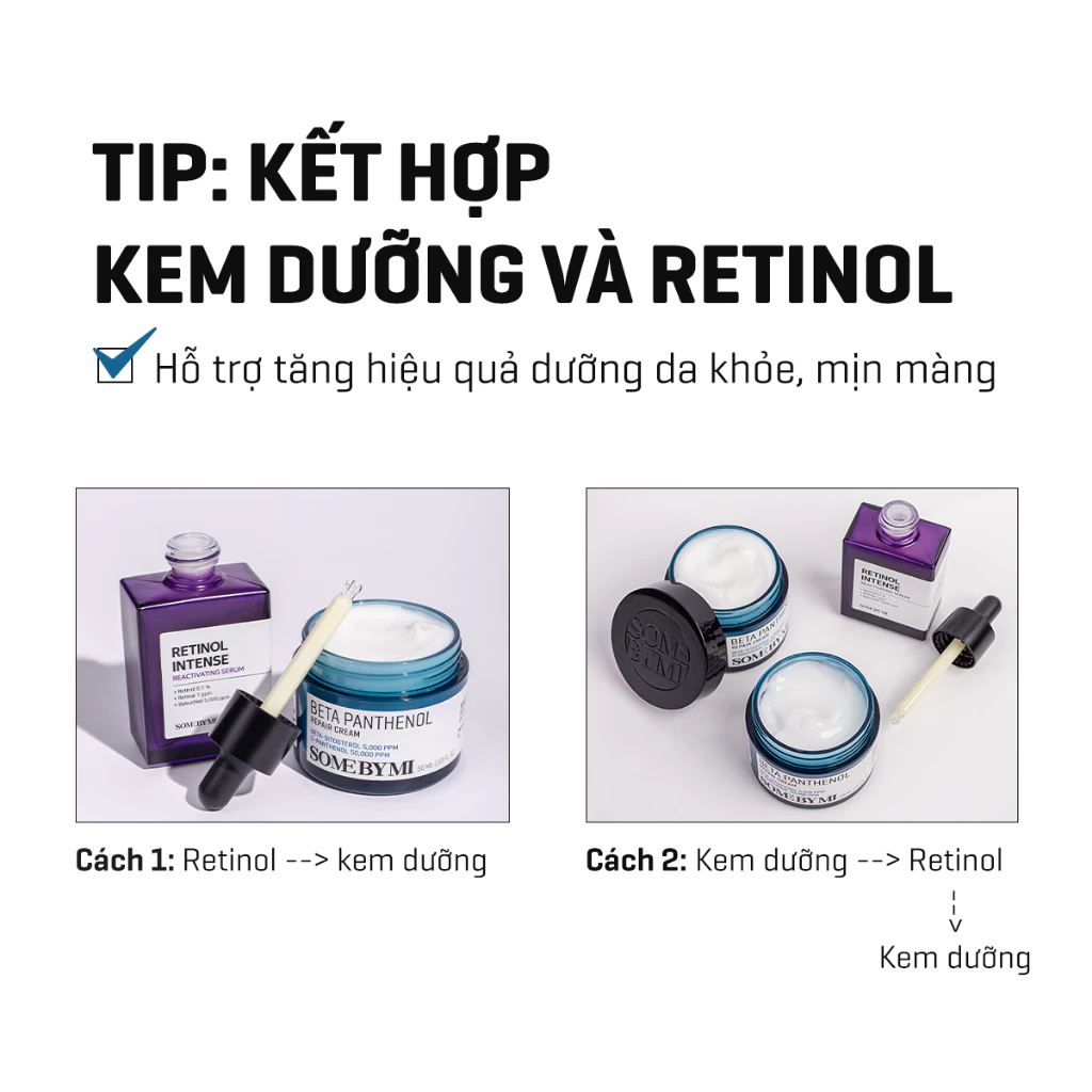 Ảnh Some By Mi Kem dưỡng ẩm Beta Panthenol Repair cream 50ml + Tinh chất Retinol Intense Reactivating Serum 30ml 1