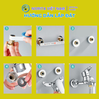 Bộ củ sen tắm nóng lạnh Norita N1 chất liệu inox 304 cao cấp