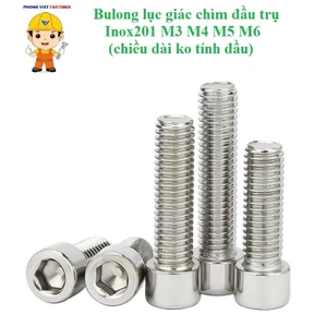 10 cái M3-M6 Bulong lục giác chìm đầu trụ inox201 M3-M6