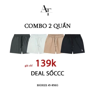 COMBO 2 Quần Short Nam AUTINS Vải Kaki Form Trên Gối Thêu Logo Nổi Phong Cách Hàn Quốc Thoải Mái Thoáng Mát COMBO QS06