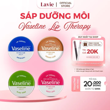 Sáp dưỡng môi Vaseline Lip Therapy 20g hộp thiếc bản UK hỗ trợ làm hồng môi, dưỡng ẩm môi hiệu quả
