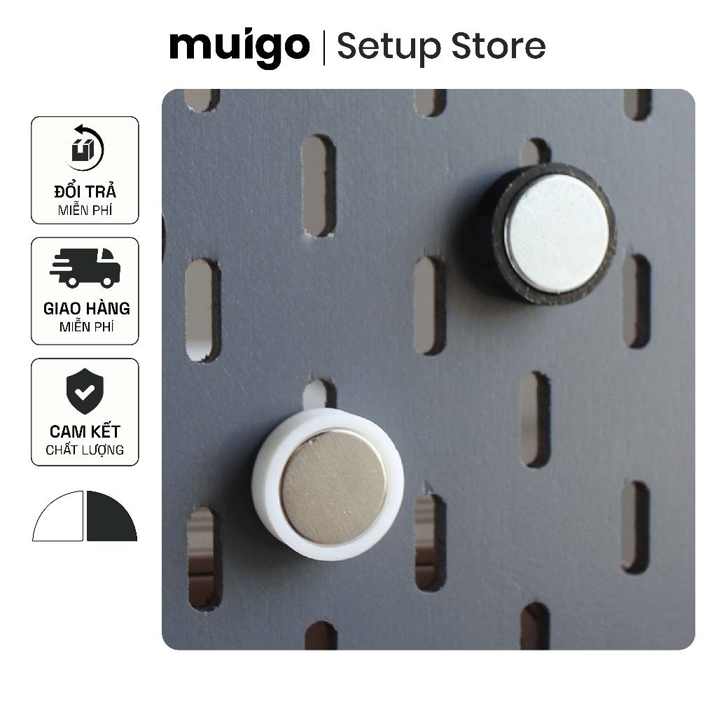 Móc nam châm siêu mạnh cho bảng Pegboard Lỗ Dọc | Phụ Kiện Pegboard Đa Năng