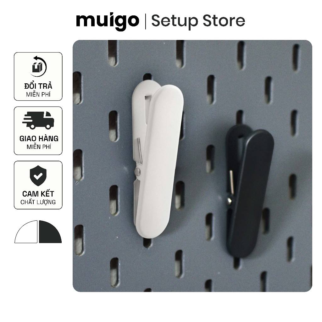 Bộ 2 kẹp giấy, tài liệu cho bảng Pegboard Lỗ Dọc | Phụ Kiện Pegboard Đa Năng