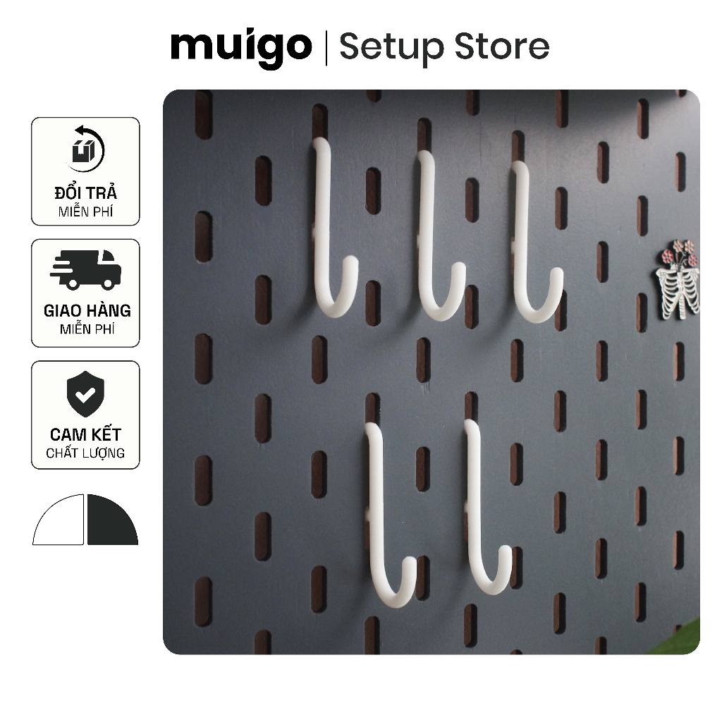 5 móc chữ S cho bảng Pegboard Lỗ Dọc | Phụ Kiện Pegboard Đa Năng
