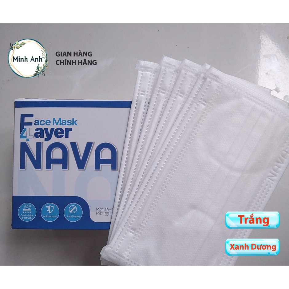 [ Hỏa tốc ] COMBO 3 HỘP - Khẩu trang y tế 4 lớp NAVA chính hãng