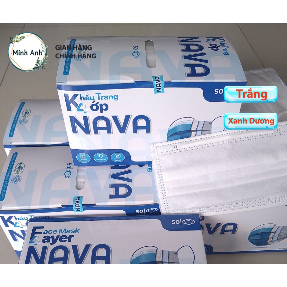 [ Hỏa tốc ] COMBO 3 HỘP - Khẩu trang y tế 4 lớp NAVA chính hãng
