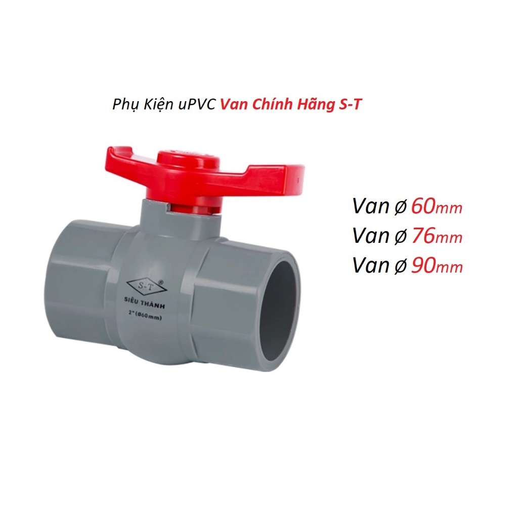 Van Nước, Van Khóa, Van Xả, Van Nhựa PVC phi 60, 76, 90mm. Hàng Chính ...