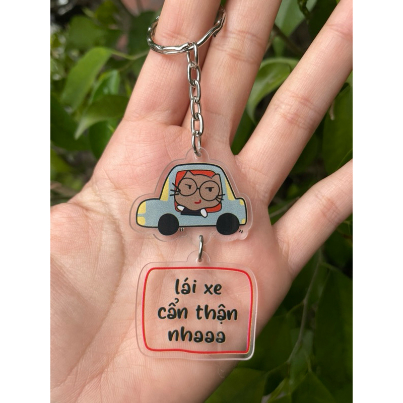 Móc khóa nền trong uv theo yêu cầu - Sango