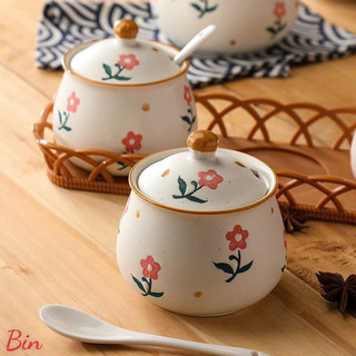 Hũ dựng mỡ gia vị hoạ tiết hoa mai trên cả sự xinh đẹp