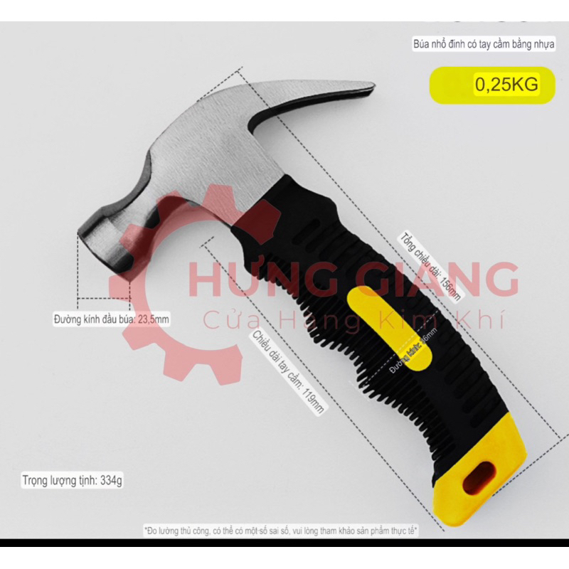 Búa Đinh Mini Cán Ngắn Bọc Cao Su Tiện Lợi Chắc Chắn