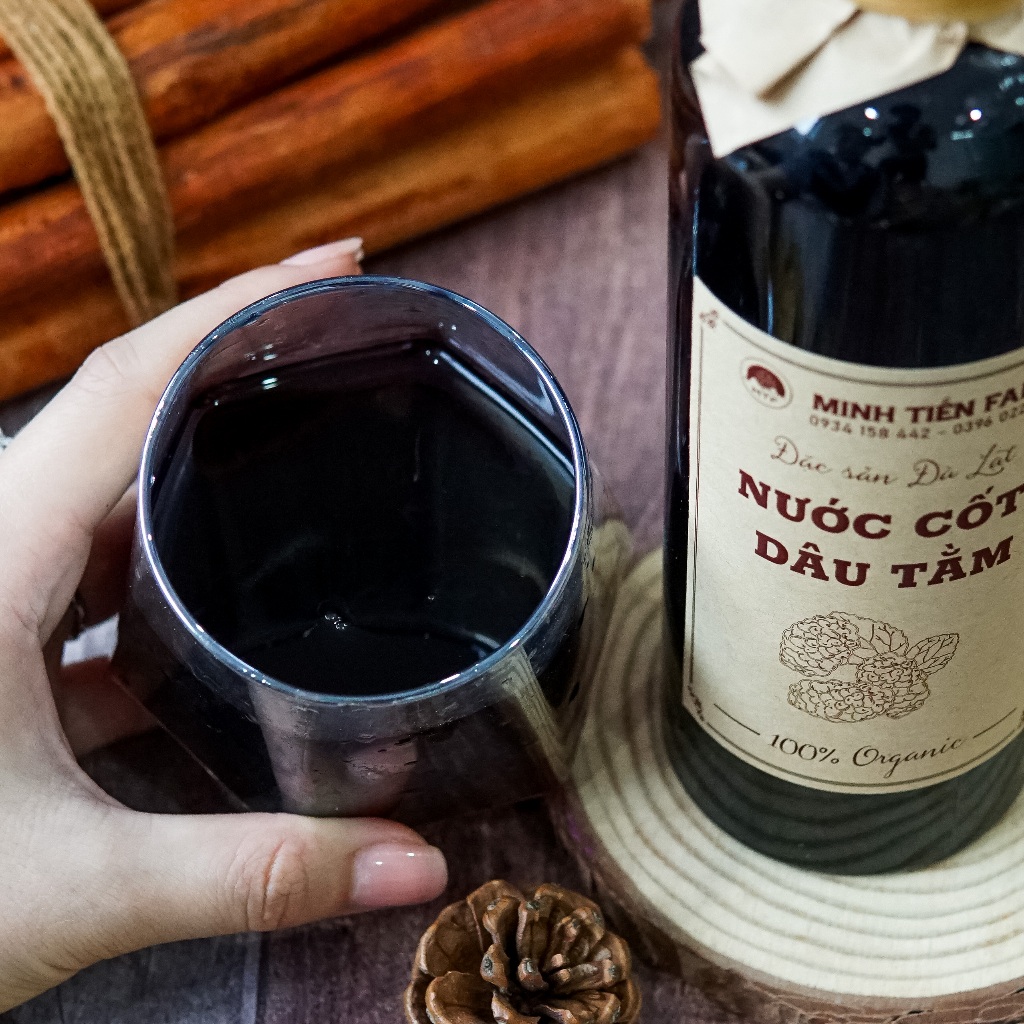 Nước cốt dâu tây, dâu tằm, chanh dây, atiso đỏ đậm đặc chai 500ml - Minh Tiến Farm - Đặc sản Đà Lạt