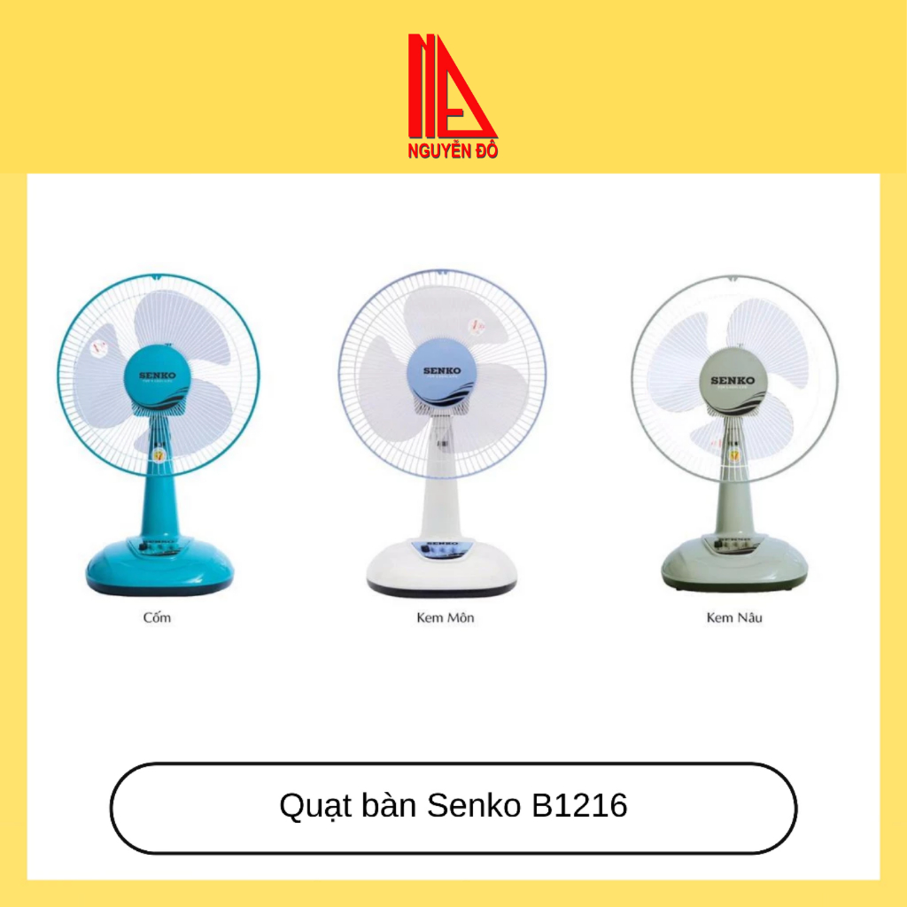 Quạt bàn Senko B1216, 3 cấp độ gió, công suất 40w, quạt chạy êm ( giao ...