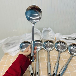 Muôi Vá Múc Canh, Xẻng Xào, Xẻng Lật, Muôi Lỗ Cao Cấp INOX 304 Không Gỉ Bền Đẹp Vệ Sinh - Hùng Home