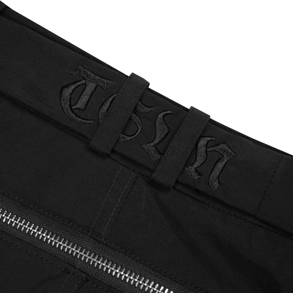 Ảnh Quần Dài Dù Phối Dây Kéo Kim Loại - Màu Kem và Đen - Brand TSUN Chính Hãng [UNISEX] Form Ống Rộng 4