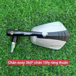 Gương xe máy kính chiếu hậu xoay 306 độ đạt chuẩn giao thông H2c- Mẫu 5 cạnh phối màu - caoduongracing phụ tùng xe máy