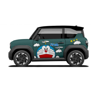 Tem 2 bên Sườn Xe Ô tô VF3 DOREMON, Team Decal Oto DORAEMON xanh